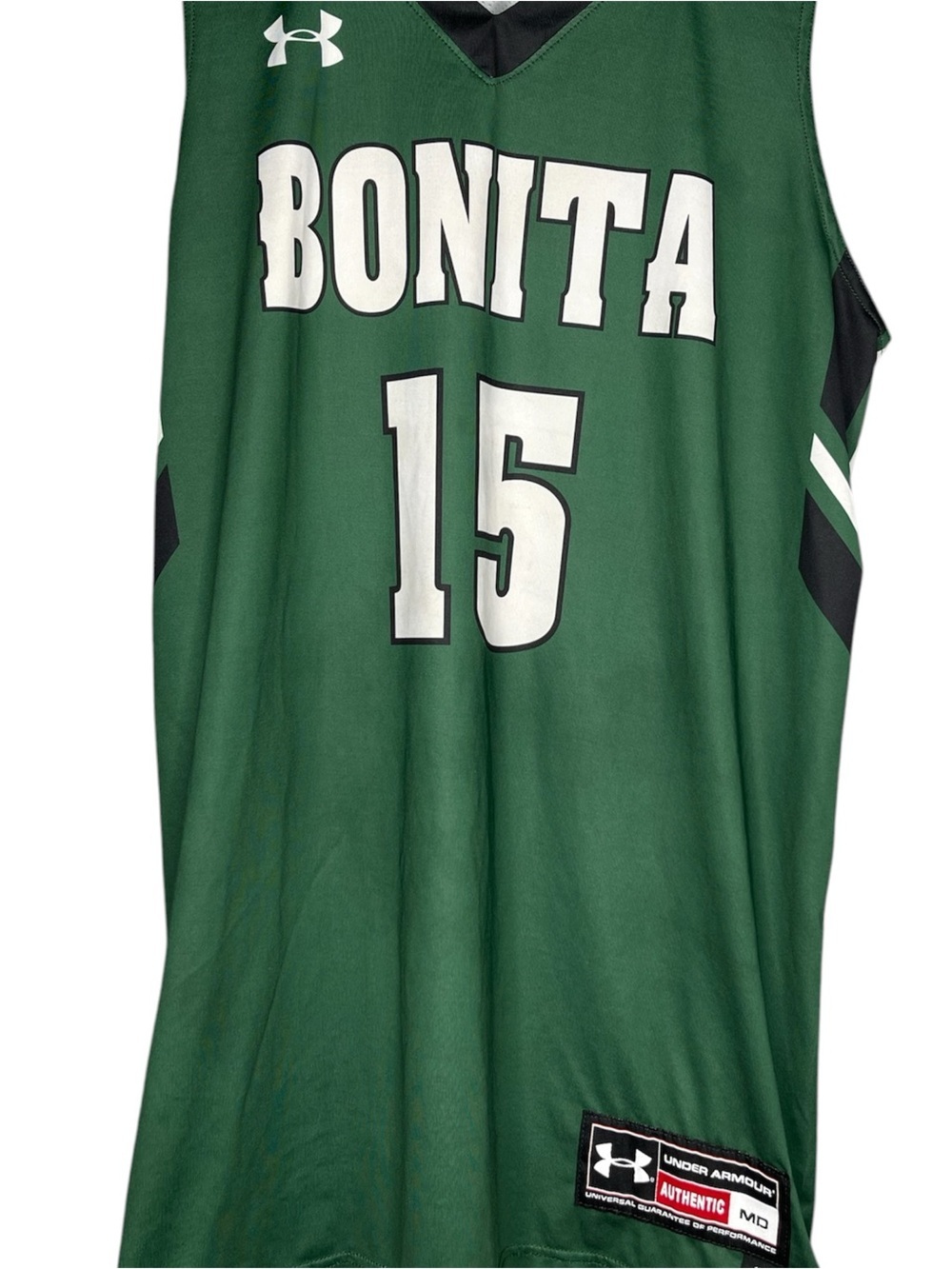 Under Armour Bonita Basketball Jersey Green #15 Men’s Size Medium MD Athletic - Picture 2 of 4